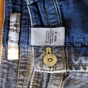 Chicos Platinum blue jeans, size 2 average. Normal wear.